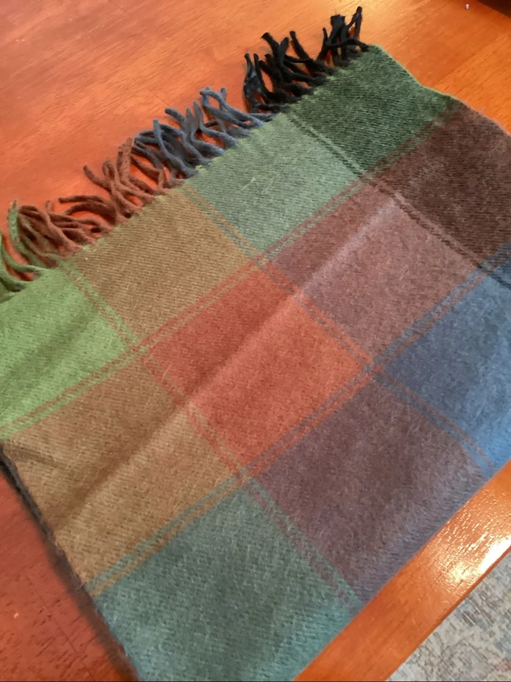 Vintage 100% Cashmere Plaid Scarf.